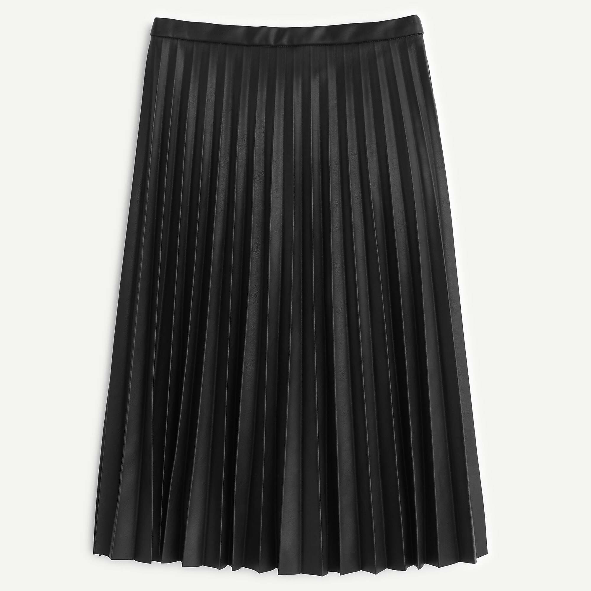 Faux-leather pleated midi skirt | J. Crew US