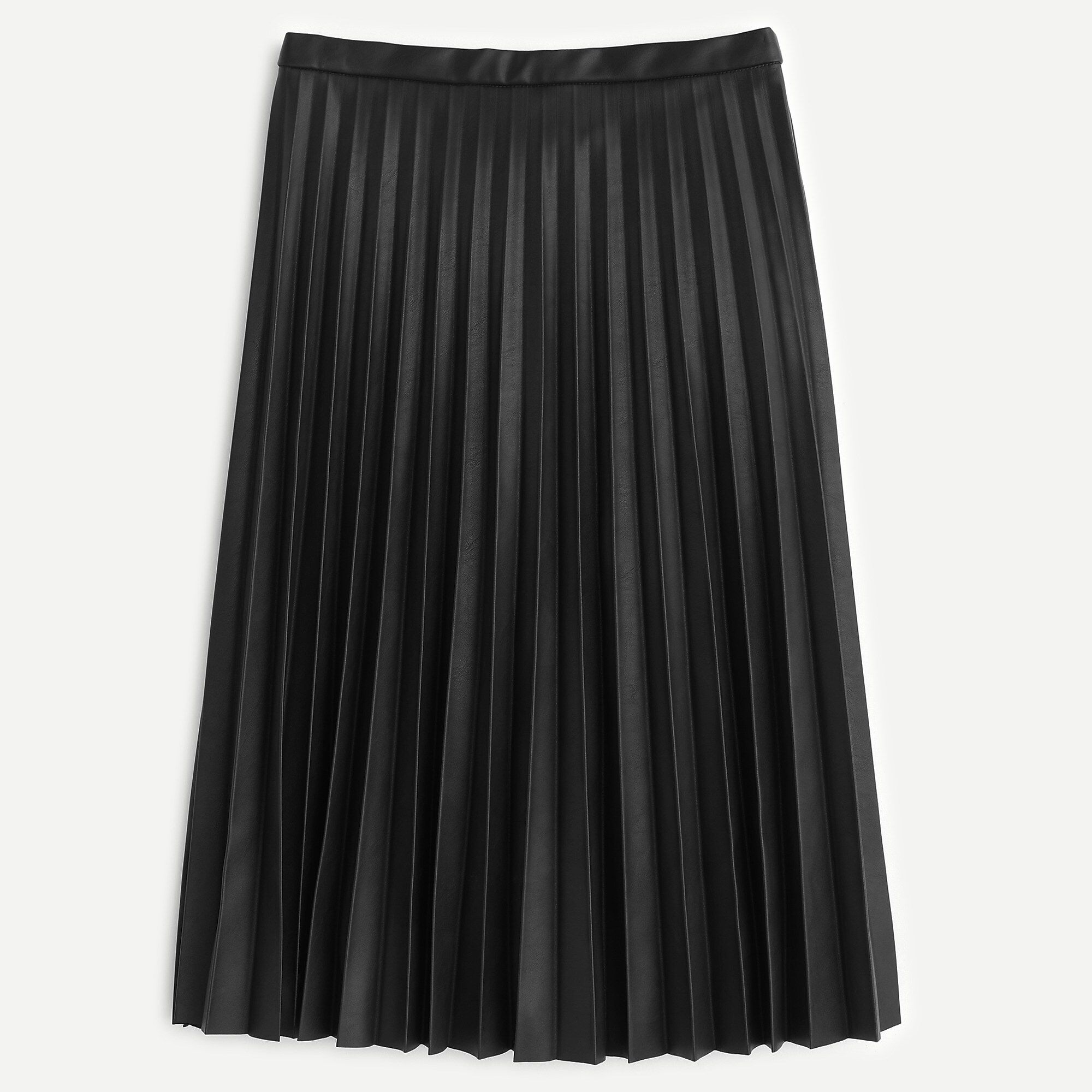 Faux-leather pleated midi skirt | J.Crew US