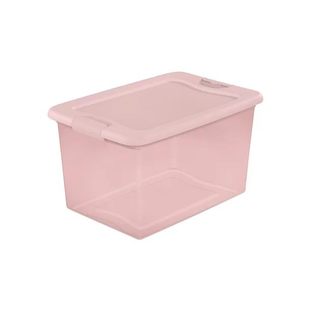 Sterilite 64 Qt. Clear Plastic Latching Box, Pink Latches with Pink Lid | Walmart (US)