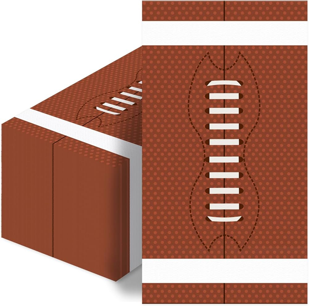 100pcs Football Napkins Disposable Guest Towels for Sports Parties & Game Day - Bulk 100-Pack Pap... | Amazon (US)