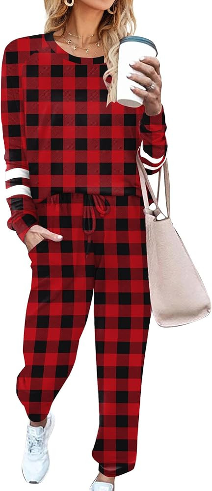 Ekouaer Sweatsuits Womens Loungewear Set Tracksuit Long Sleeve Pajamas Set | Amazon (US)