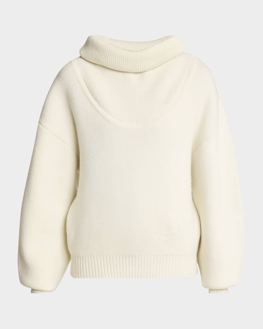 Jacquemus La Maille Pallone Turtleneck Wool-Cashmere Sweater | Neiman Marcus