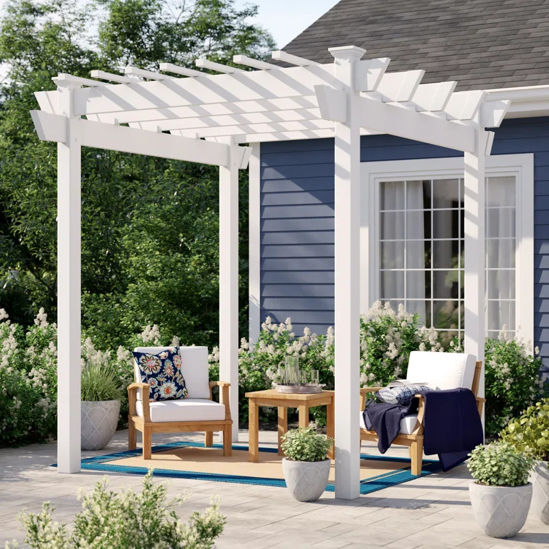 Kingston 7 Ft. W x 7 Ft. D Vinyl Pergola | Wayfair North America