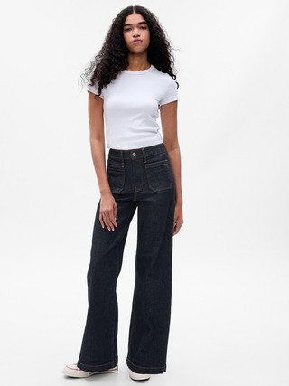 High Rise Stride Wide-Leg Jeans | Gap (CA)