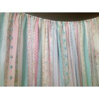 Boho Curtains Mint Pink Shabby Chic Garland Rustic Backdrop Wedding Decor Gypsyville Shower Cakesmas | Etsy (US)