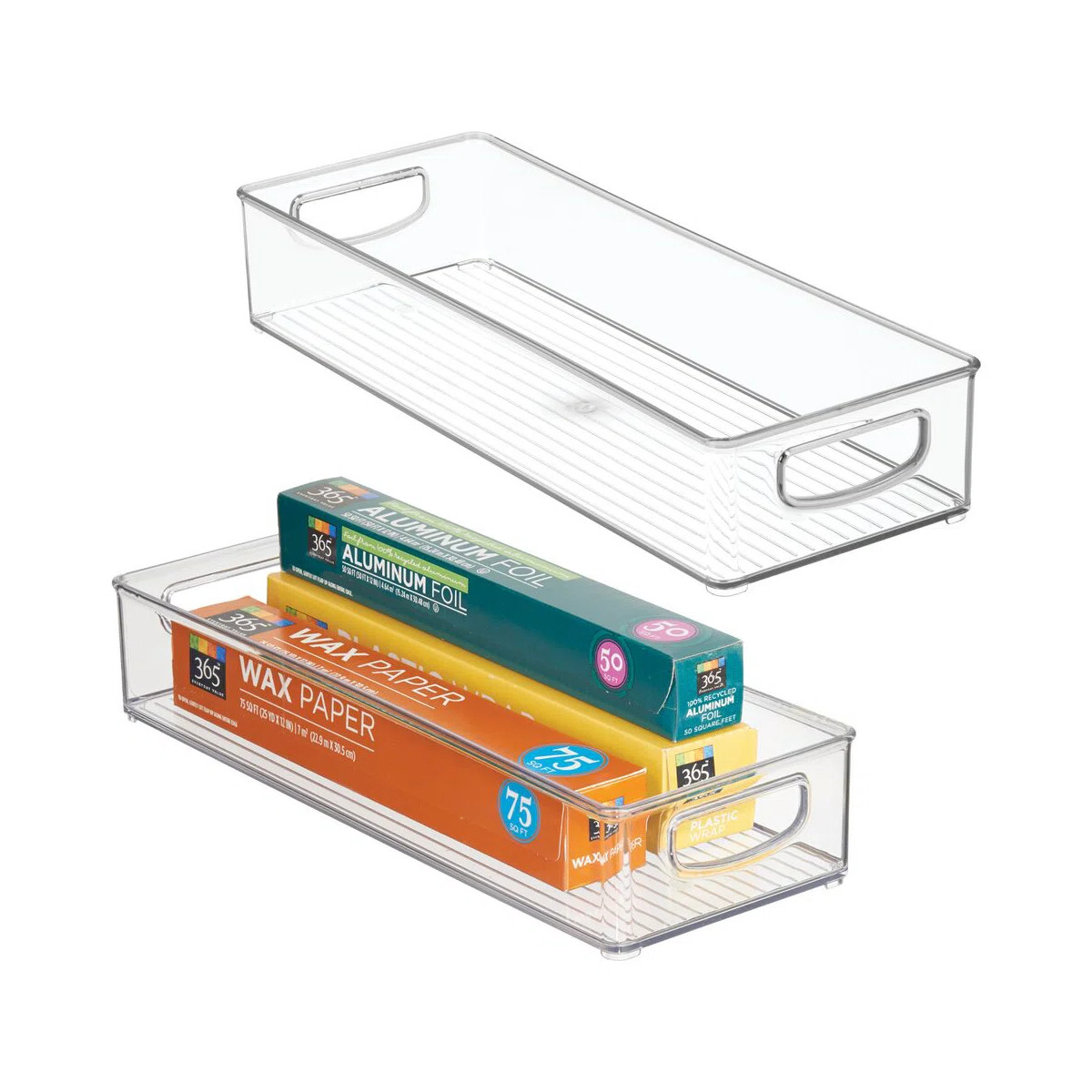 iDesign Plastic Stackable Pantry Bin with Handles - Set of 2 - Clear (Set of 2) | Wayfair North America