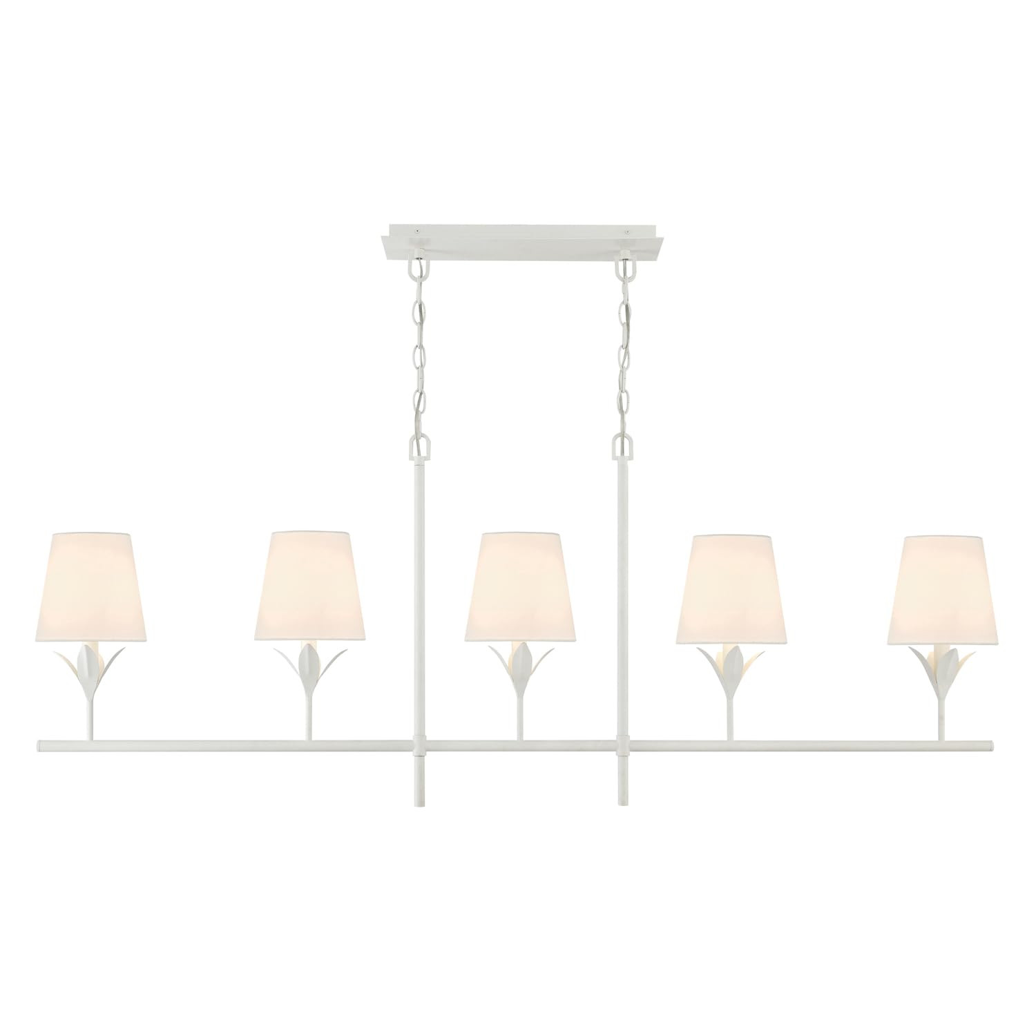 Crystorama Broche 5 Light Matte White Linear Chandelier | Amazon (US)