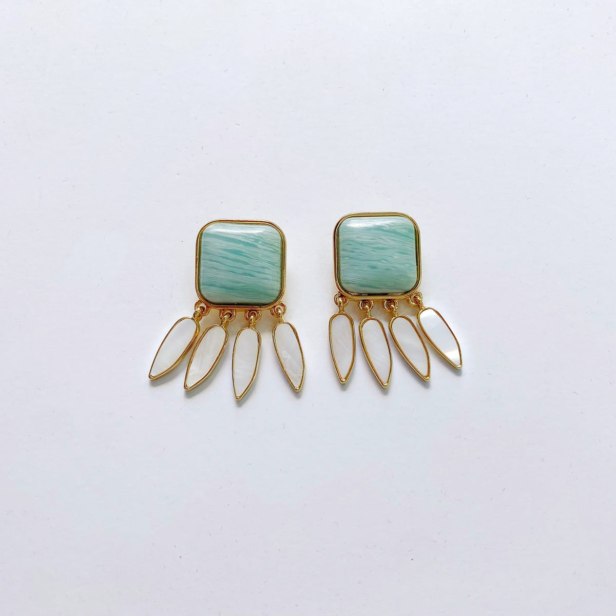 Amazonite + Shell Tassels | Vivian Drew