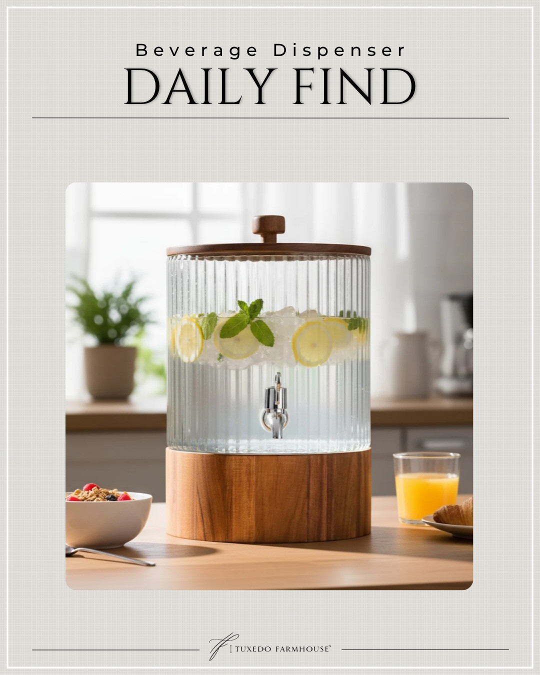Serve your favorite drinks in effortless style with the Naples Beverage Dispenser. The clear glass body showcases colorful beverages beautifully, while the wooden lid and base add a touch of natural sophistication. With a generous 1.5-gallon capacity, it’s perfect for serving iced tea, lemonade, or infused water at gatherings large and small. 

 #LTKSeasonal #LTKHome #LTKSaleAlert
