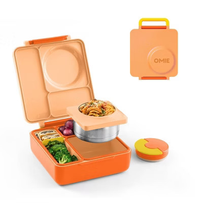 OMIEBox Insulated Bento Lunch Box with Leakproof Thermos Food Jar 3 Compartments - Poppy Orange | Target