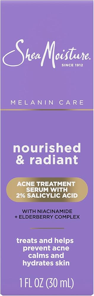 SheaMoisture Melanin Care 4-in-1 Acne Treatment Serum with 2% Salicylic Acid Nourished & Radiant ... | Amazon (US)