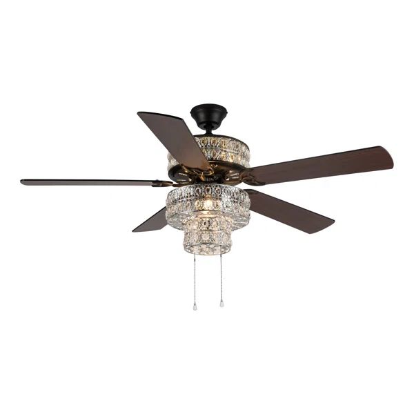 52'' Dashal 5 - Blade Ceiling Fan with Pull Chain and Light Kit Included | Wayfair North America