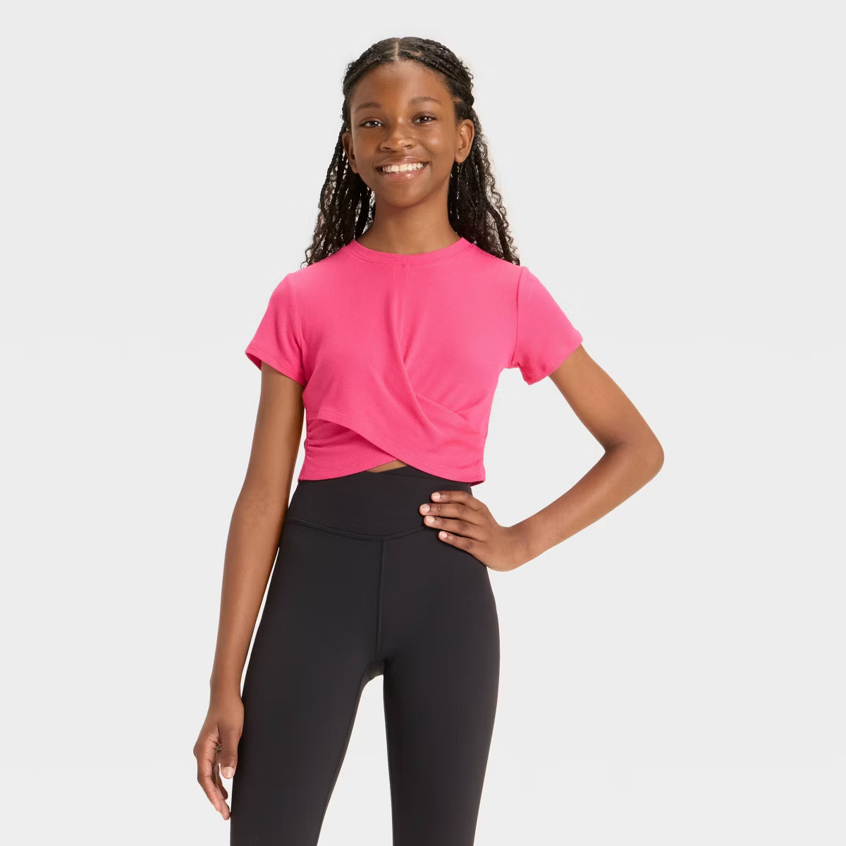 Girls' Ribbed T-Shirt - All In Motion™ | Target