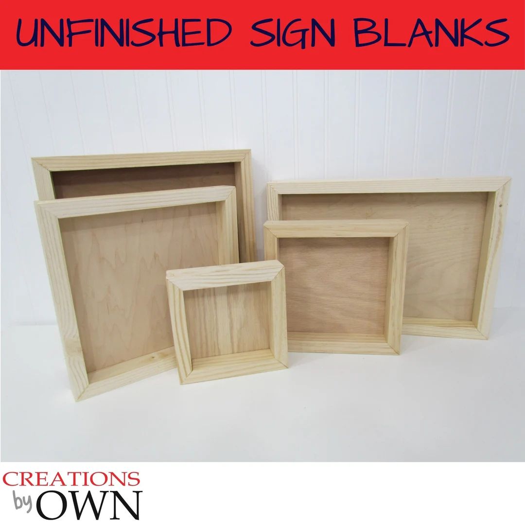 Unfinished Framed Wood Sign Blanks, Blank Wood Signs, Framed Blank Signs, DIY Farmhouse Sign, DIY... | Etsy (US)