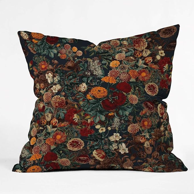 Society6 Burcu Korkmazyurek Exotic Garden-Night XXI Throw Pillow, 18 in X 18 | Amazon (US)