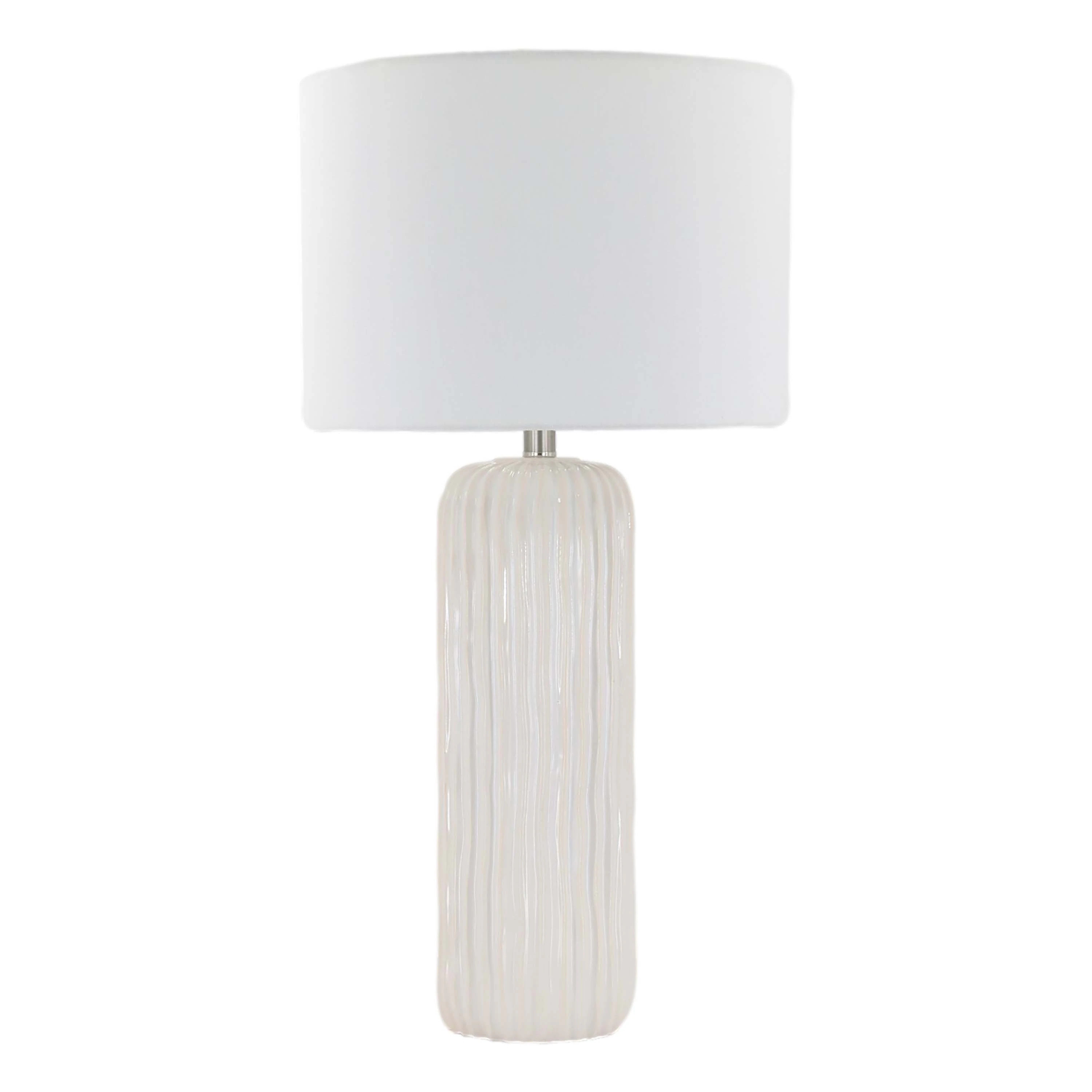 Origin 21 29.25-in Cream Glaze LED Incandescent 3-way Table Lamp with Linen Shade | 7590-LI | Lowe's