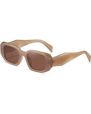 Highyou Trendy Rectangle Sunglasses Womens Men Fashion Classic Sun glasses Retro Shades | Amazon (US)