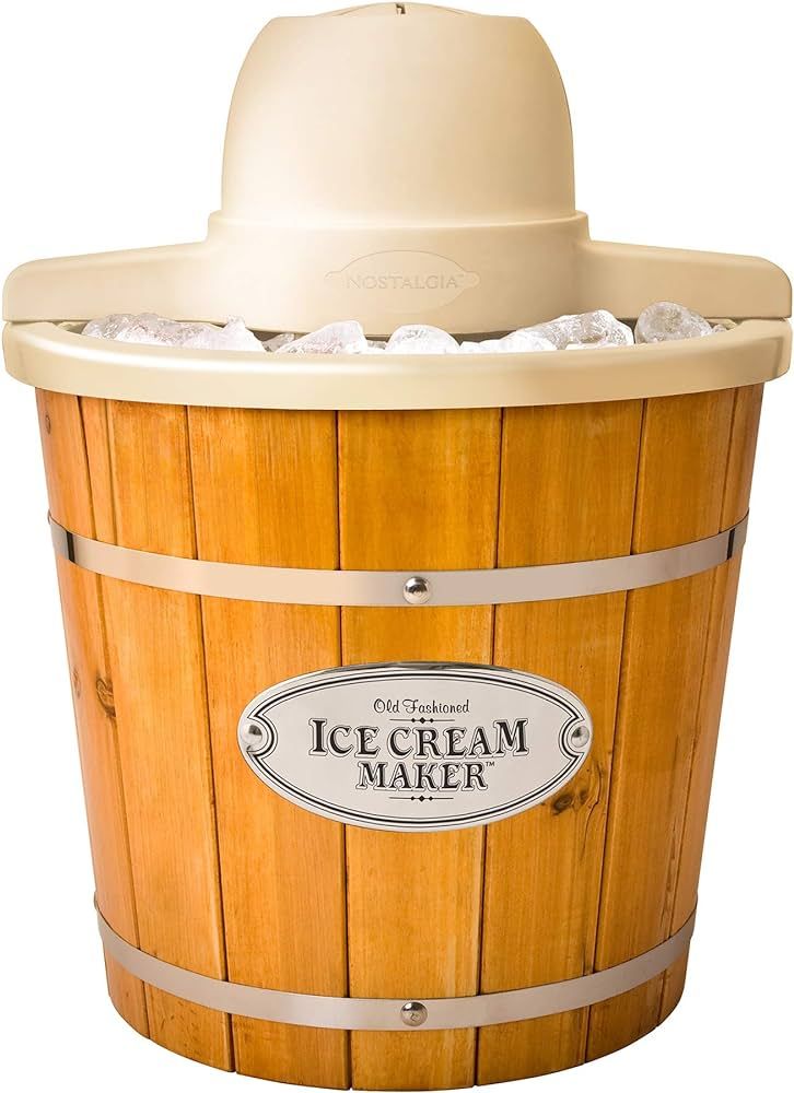 Nostalgia Vintage Electric Ice Cream Maker, 4-Quarts, Old Fashioned Soft Serve Machine for Ice Cr... | Amazon (US)