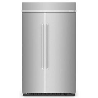 KitchenAid 48 in. W 30 cu. ft. Built-In Side by Side Refrigerator in Stainless Steel with PrintSh... | The Home Depot