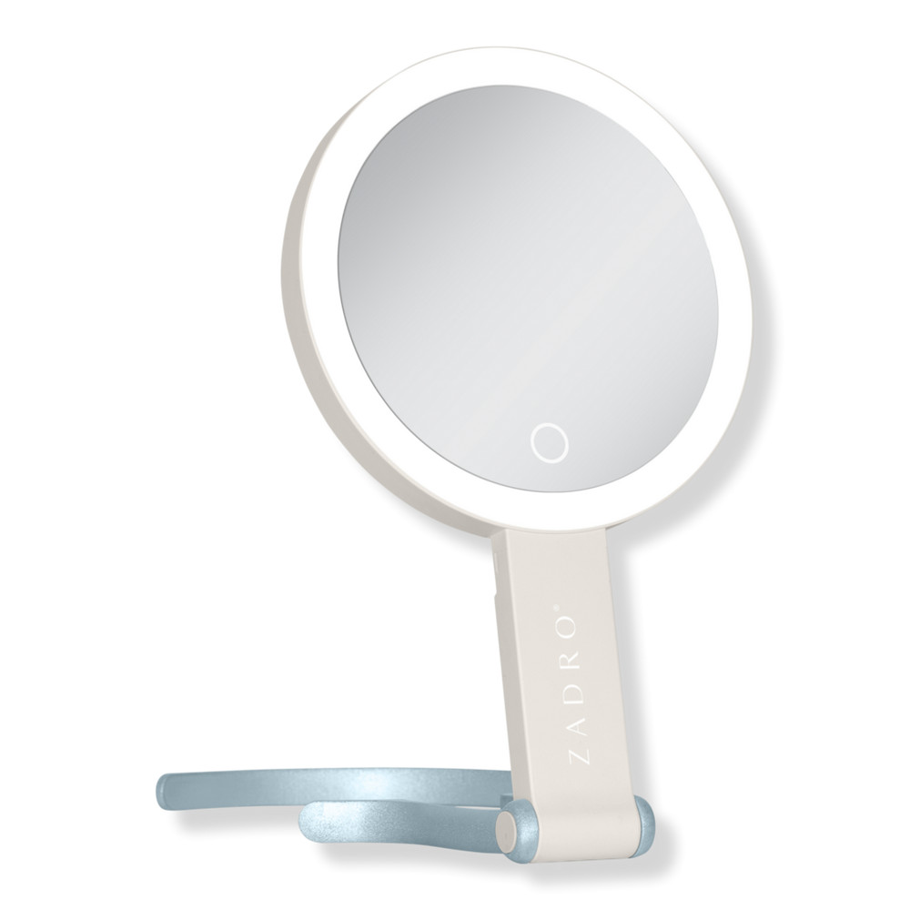 Zadro Multi-Position LED Lighted Hand Mirror with 10X/1X - Neutral/French Blue | Ulta