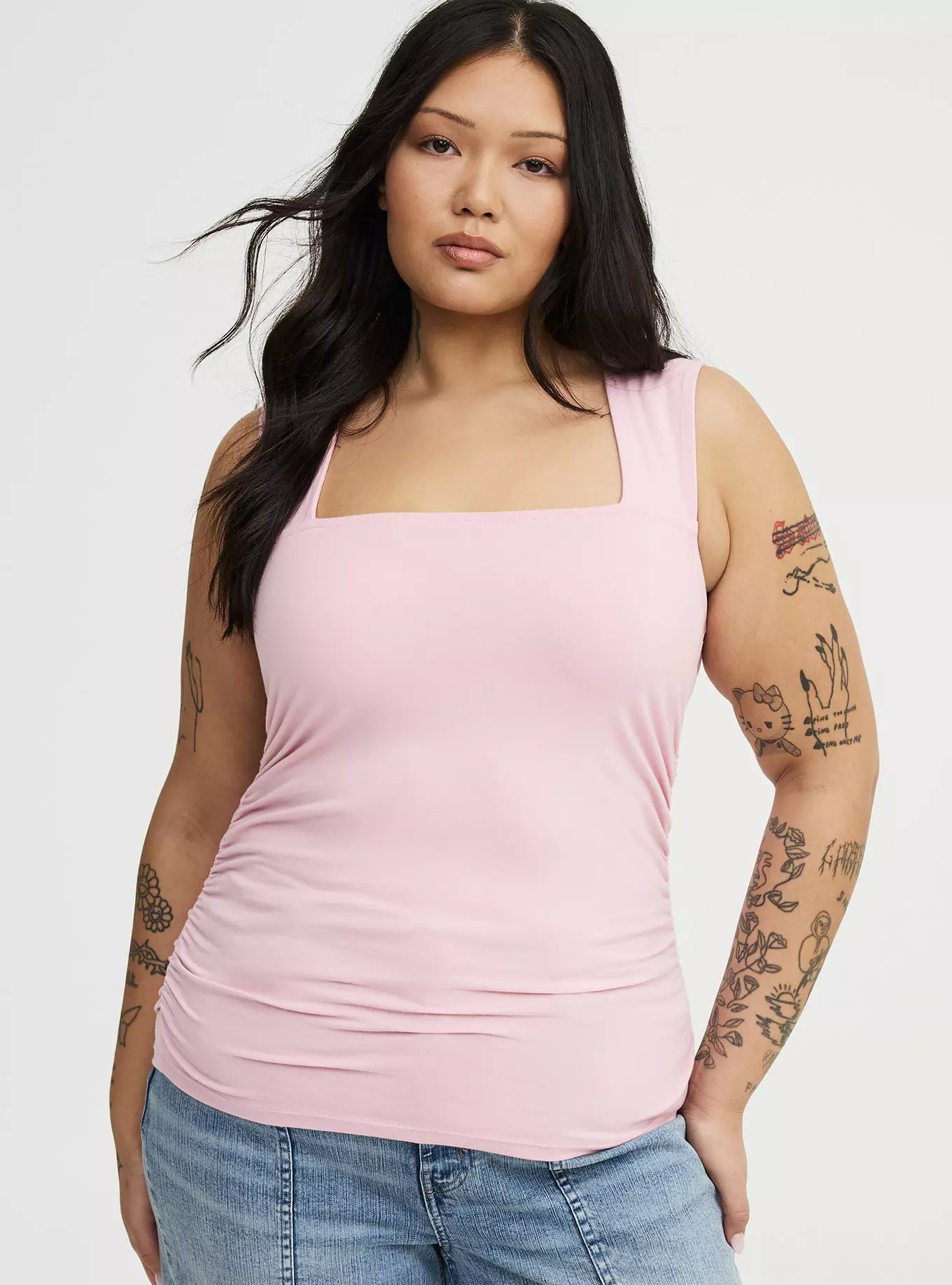 Foxy Ruched Square Tank | Torrid (US & Canada)