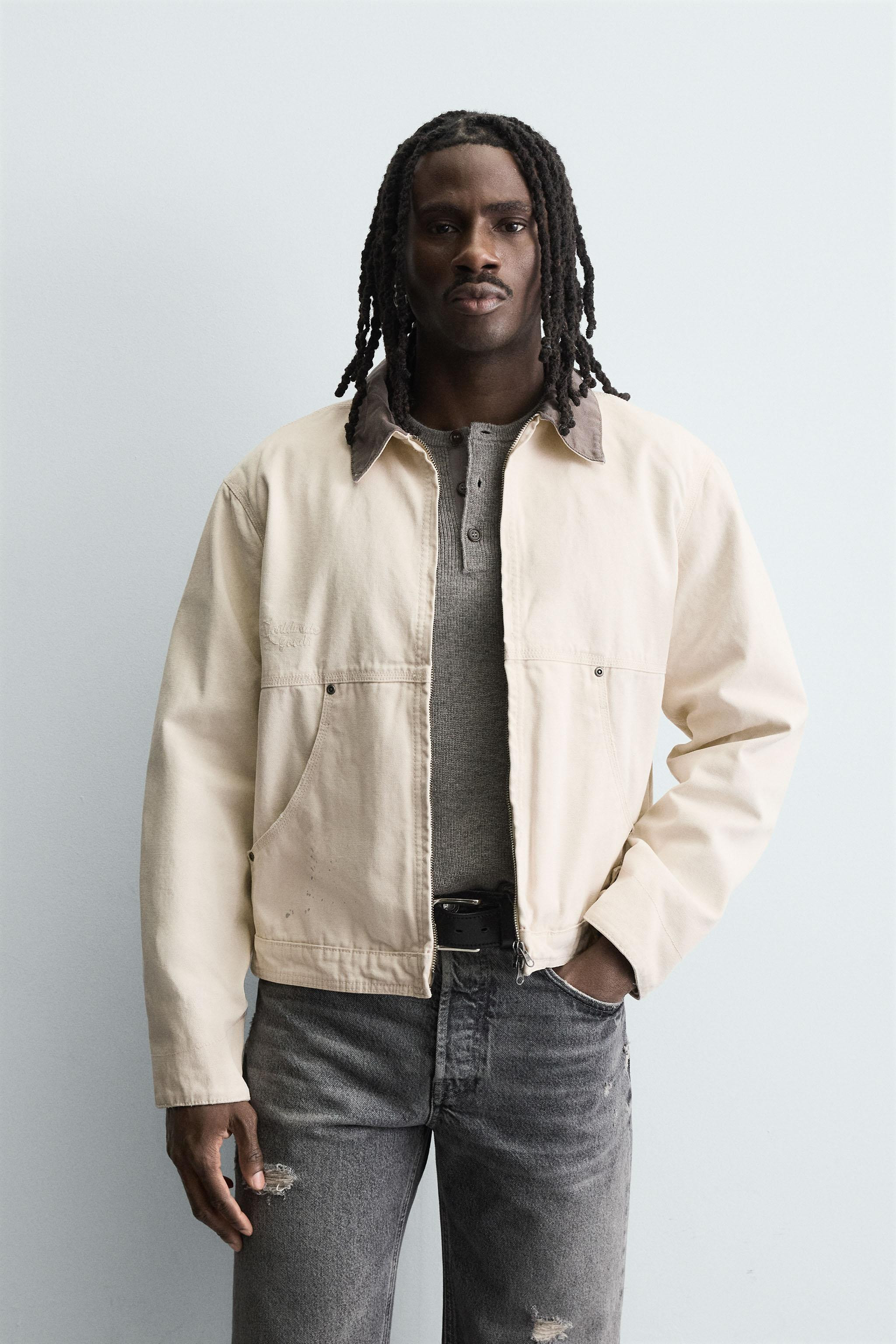 CONTRAST COLLAR JACKET | Zara US