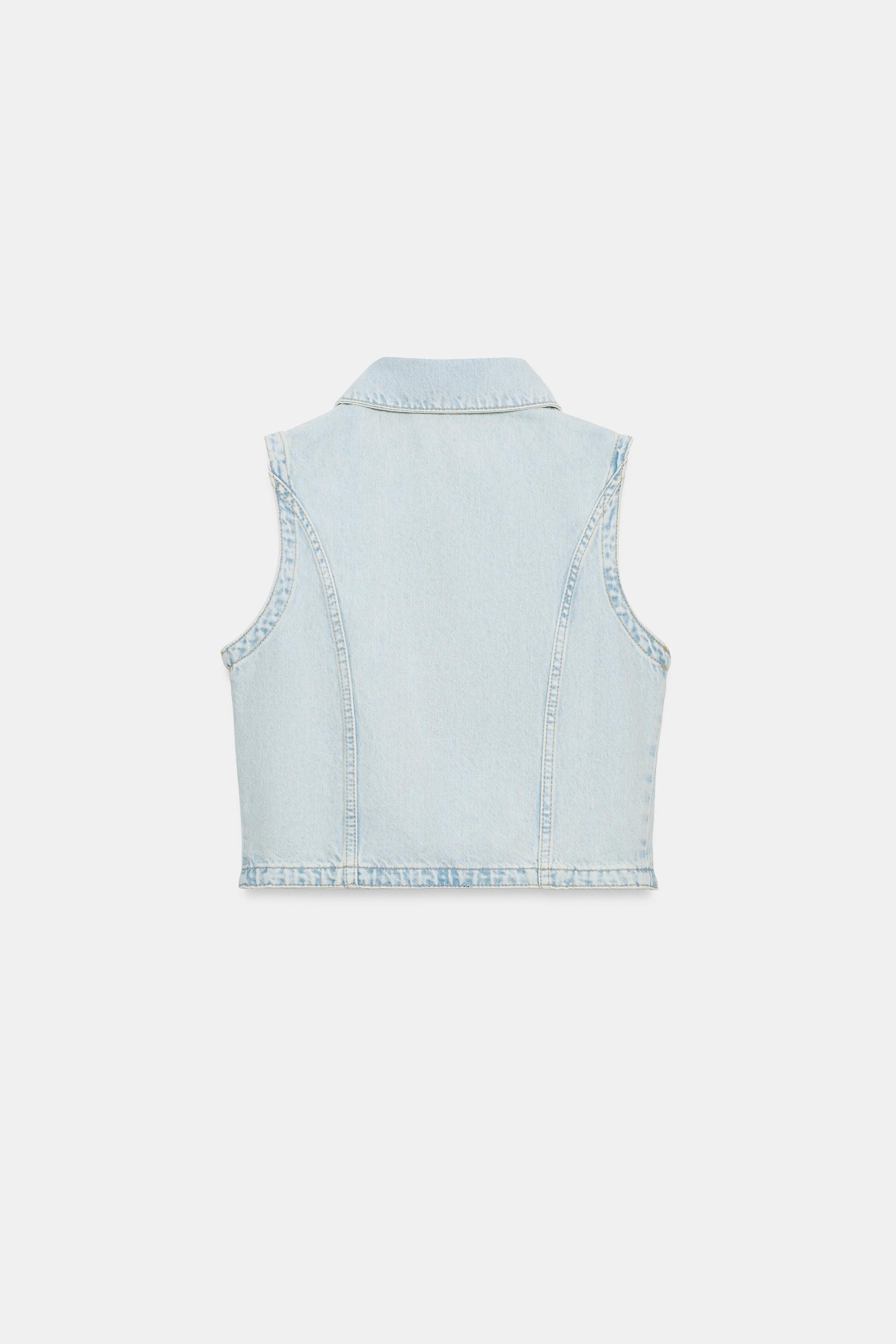 Z1975 DOUBLE-BREASTED DENIM WAISTCOAT | Zara UK