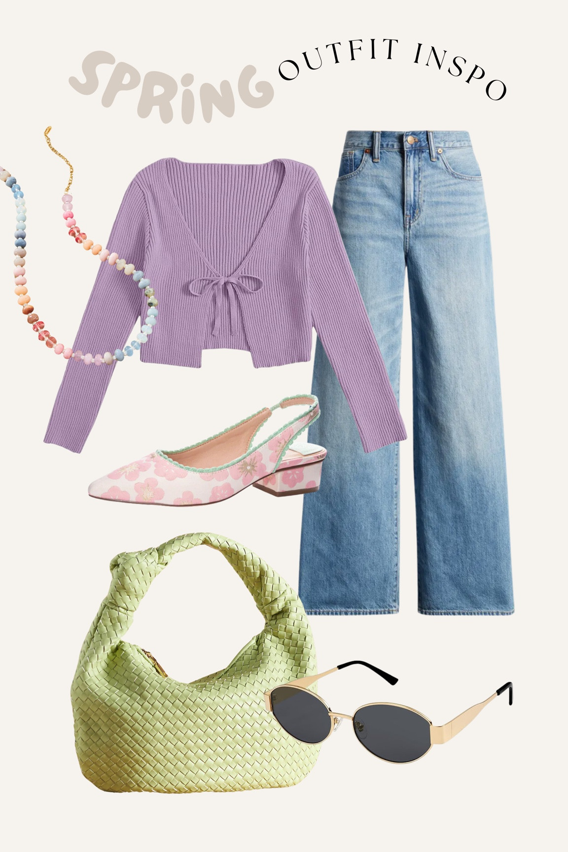 Springy vibes! Can’t go wrong with wide leg jeans. Love this Amazon top! Purse is so good!! Fun pops of color 

#LTKfindsunder50 #LTKshoecrush