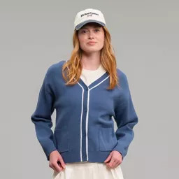 Richer Poorer Women's Piped Knit Cardigan - Navy Blue S | Target
