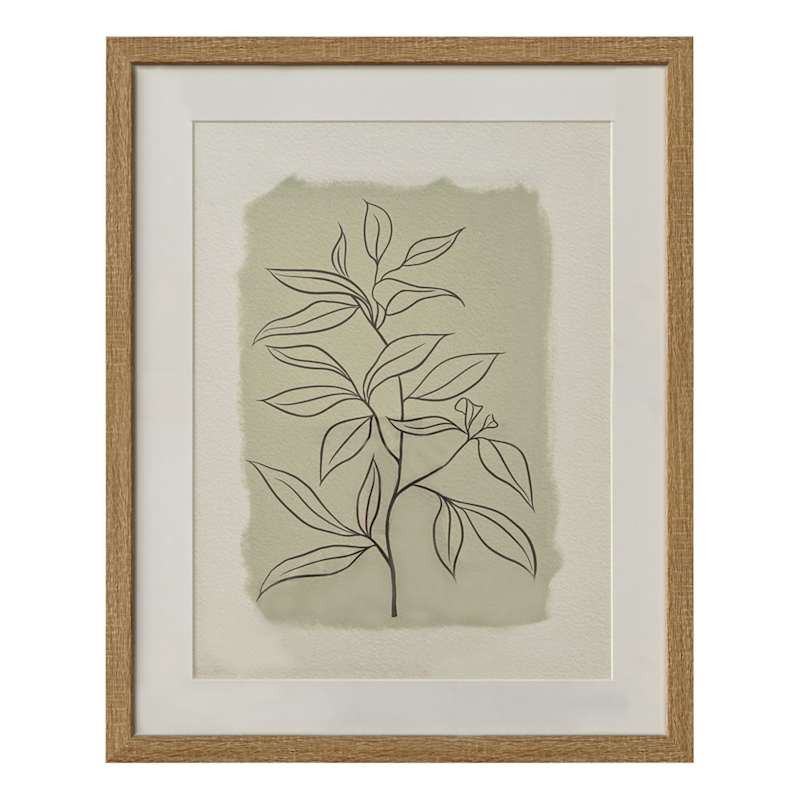 Glass Framed Leaves Print, 16x20 | At Home