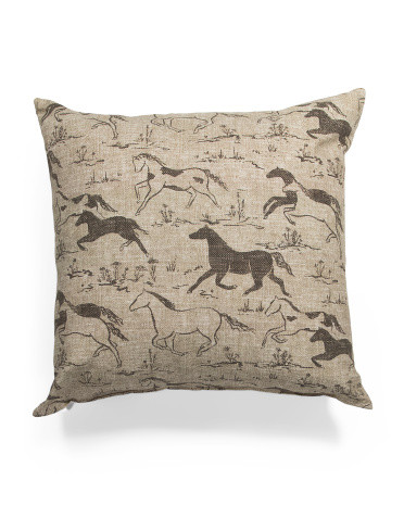 20x20 Cotton Wild Horses Luxe Pillow | TJ Maxx