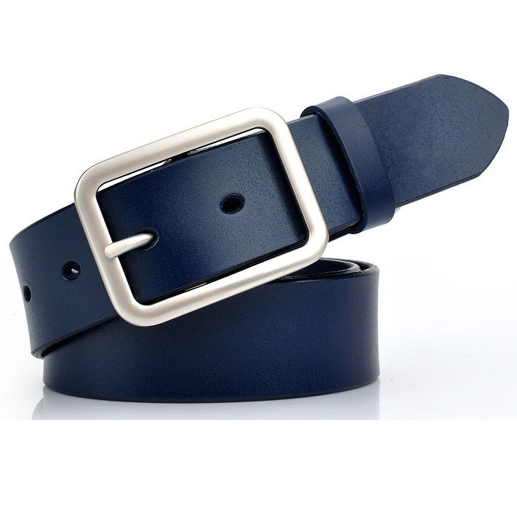 Women's Jean Belt Classic Metal Buckle Handcrafted Genuine Leather Belt | Walmart (US)