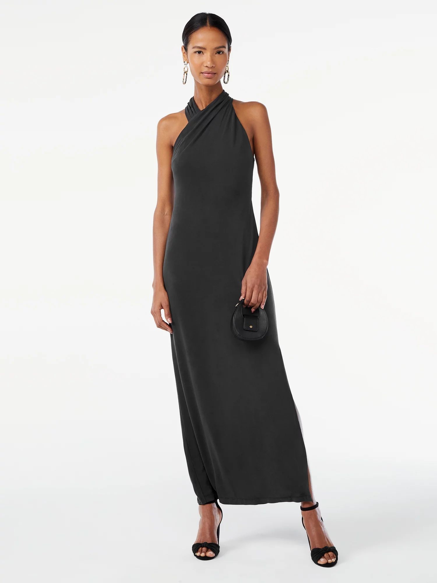 Scoop Women's Halter Maxi Dress | Walmart (US)