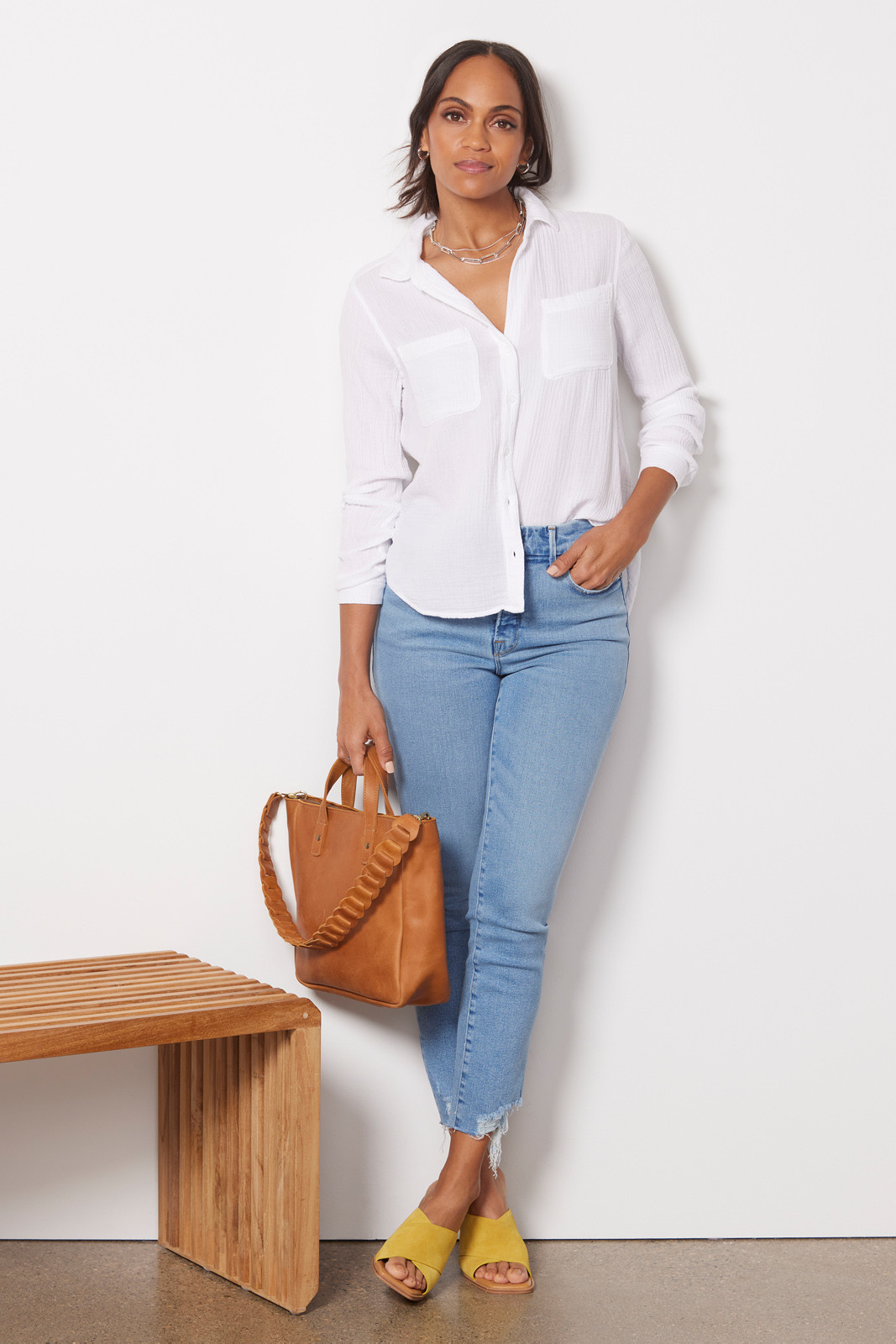 CLOTH AND STONE Essential Gauze Button Down | EVEREVE | Evereve