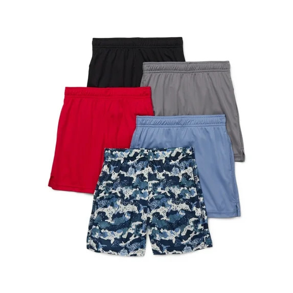 Athletic Works Boys Performance Shorts, 5-Pack, Sizes 4-18 & Husky | Walmart (US)