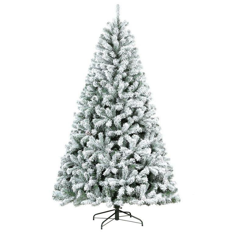 Hykolity 7.5 ft Snow Flocked Artificial Christmas Tree with Pine Cones, 1446 Tips, Metal Stand an... | Walmart (US)