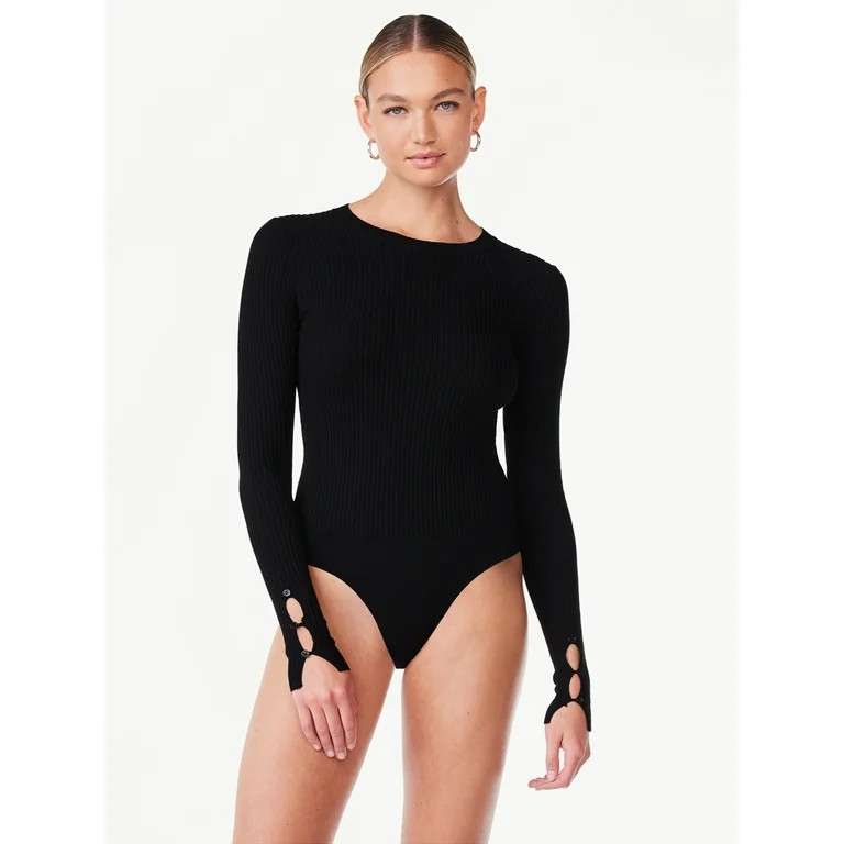 Scoop Women's Bodysuit Sweater with Long Sleeves - Walmart.com | Walmart (US)