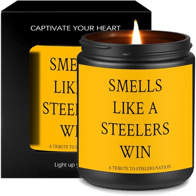 Steelers Football Themed Candles, Smells Like A Steelers Win, Gift for Dad Son, Pittsburgh Gift, ... | Amazon (US)