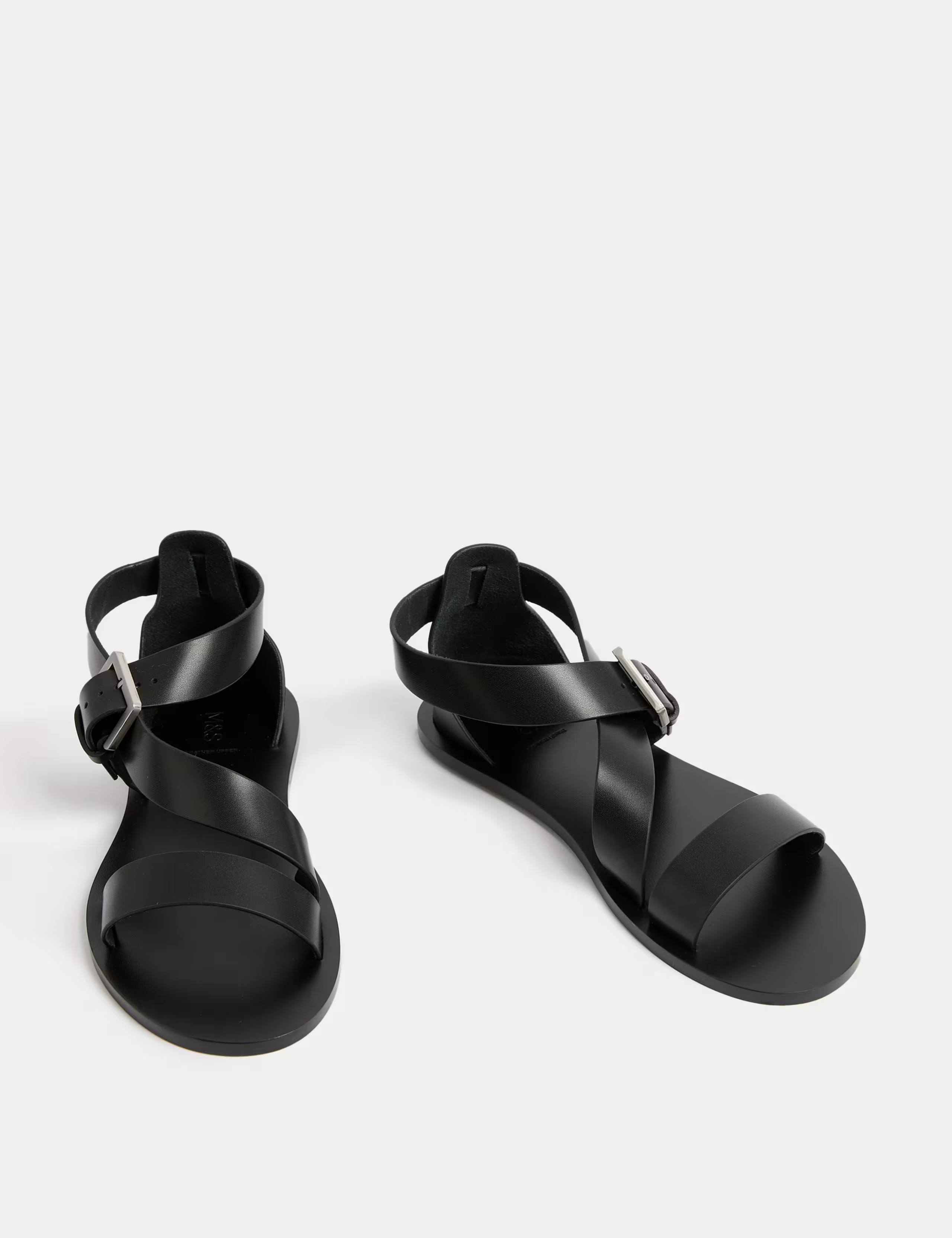 Leather Crossover Ankle Strap Flat Sandals | Marks & Spencer (UK)