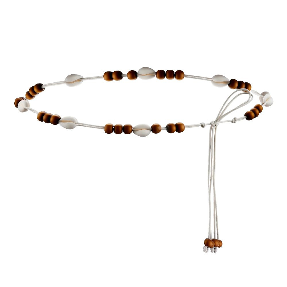 Womens Boho Macrame Belt for Dress Bohemian Style Rope Tassel Braided Waist Belt with Wooden Bead... | Amazon (US)