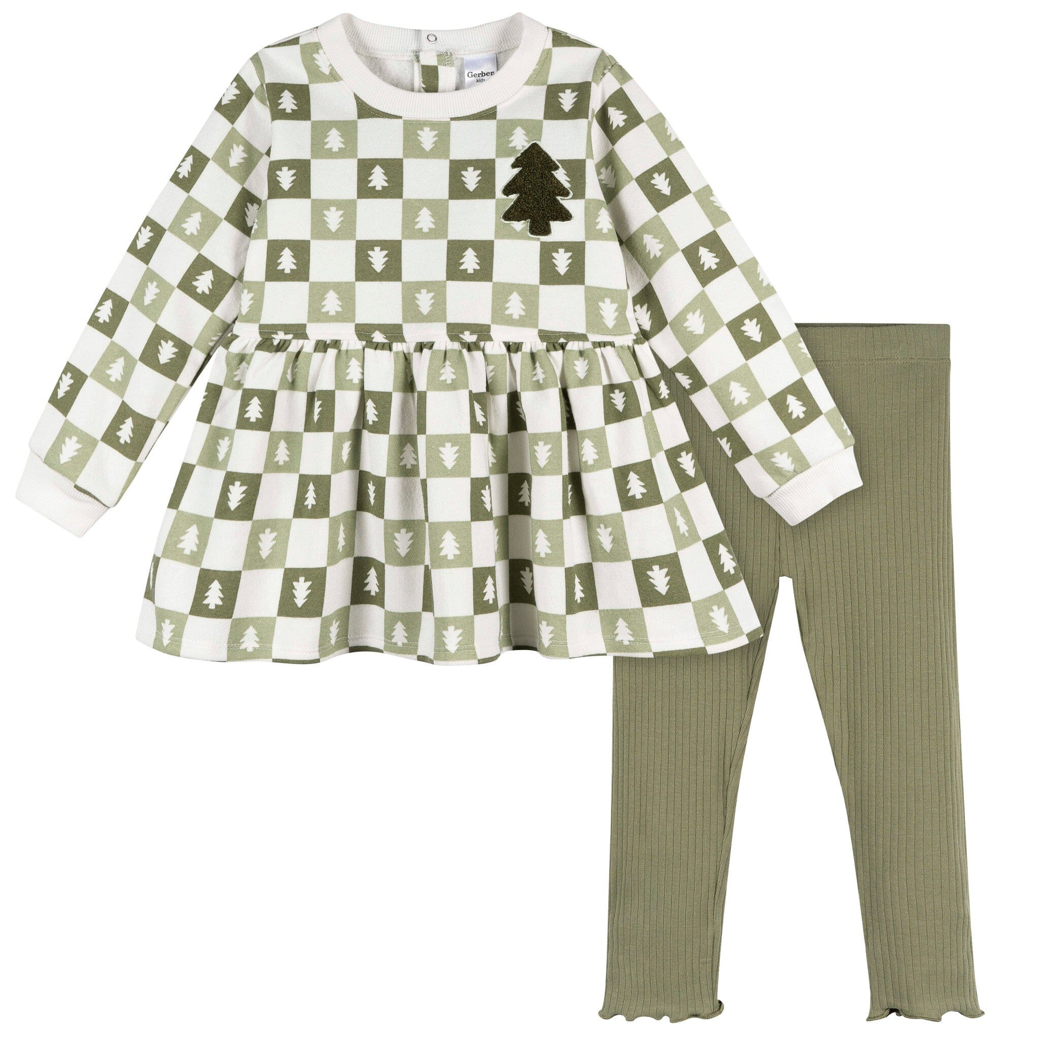 2-Piece Toddler Girls Green Trees Dress and Legging Set | Gerber Childrenswear