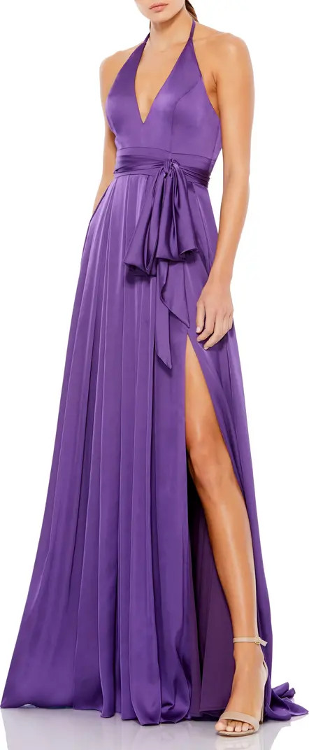 Halter Satin Sheath Gown | Nordstrom