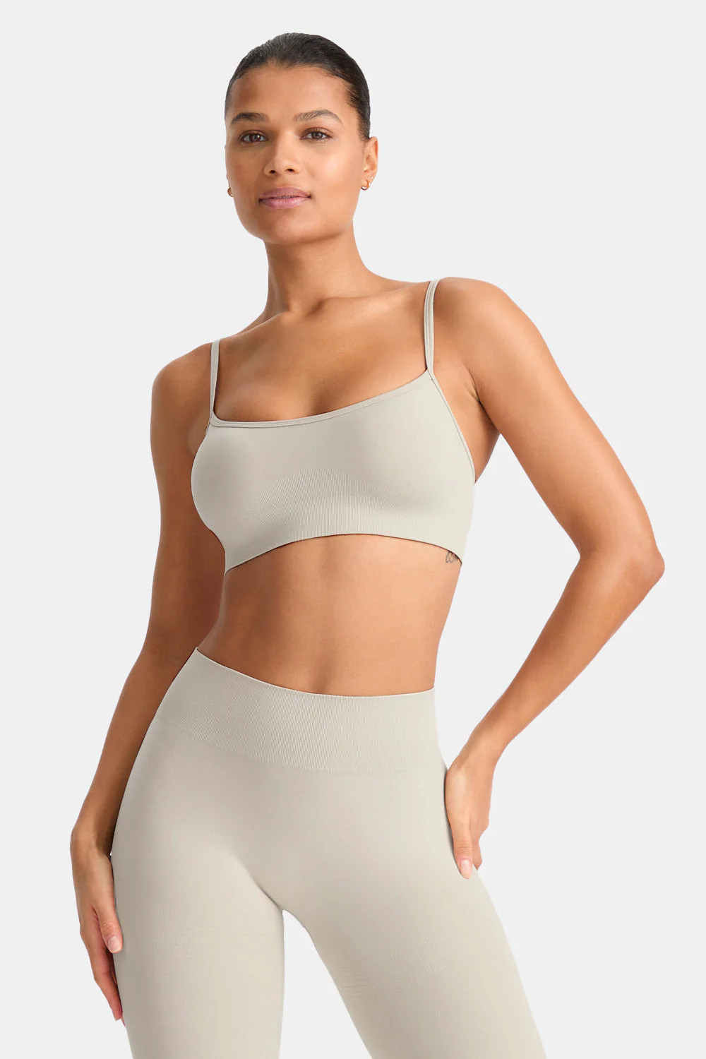 Sculpt Seamless Bandeau Sports Bra - Chai Marl | TALA (UK)
