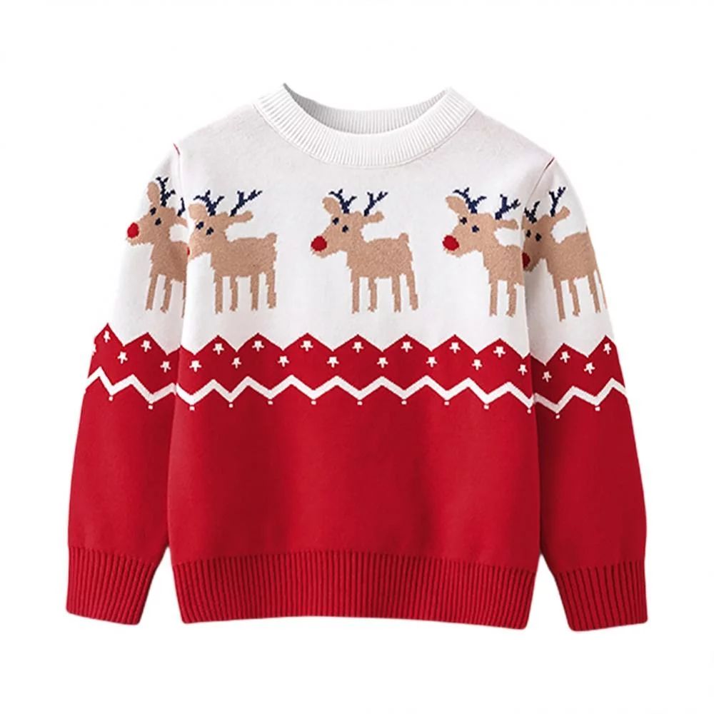 Baby Boys Girls Knit Sweater Toddler Christmas Sweater Casual Pullover Winter Clothes 2-7T,Red | Walmart (US)