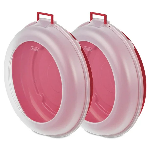 Sterilite Clear Nesting Storage Christmas Holiday Wreath Box, Red (2 Pack) - Walmart.com | Walmart (US)