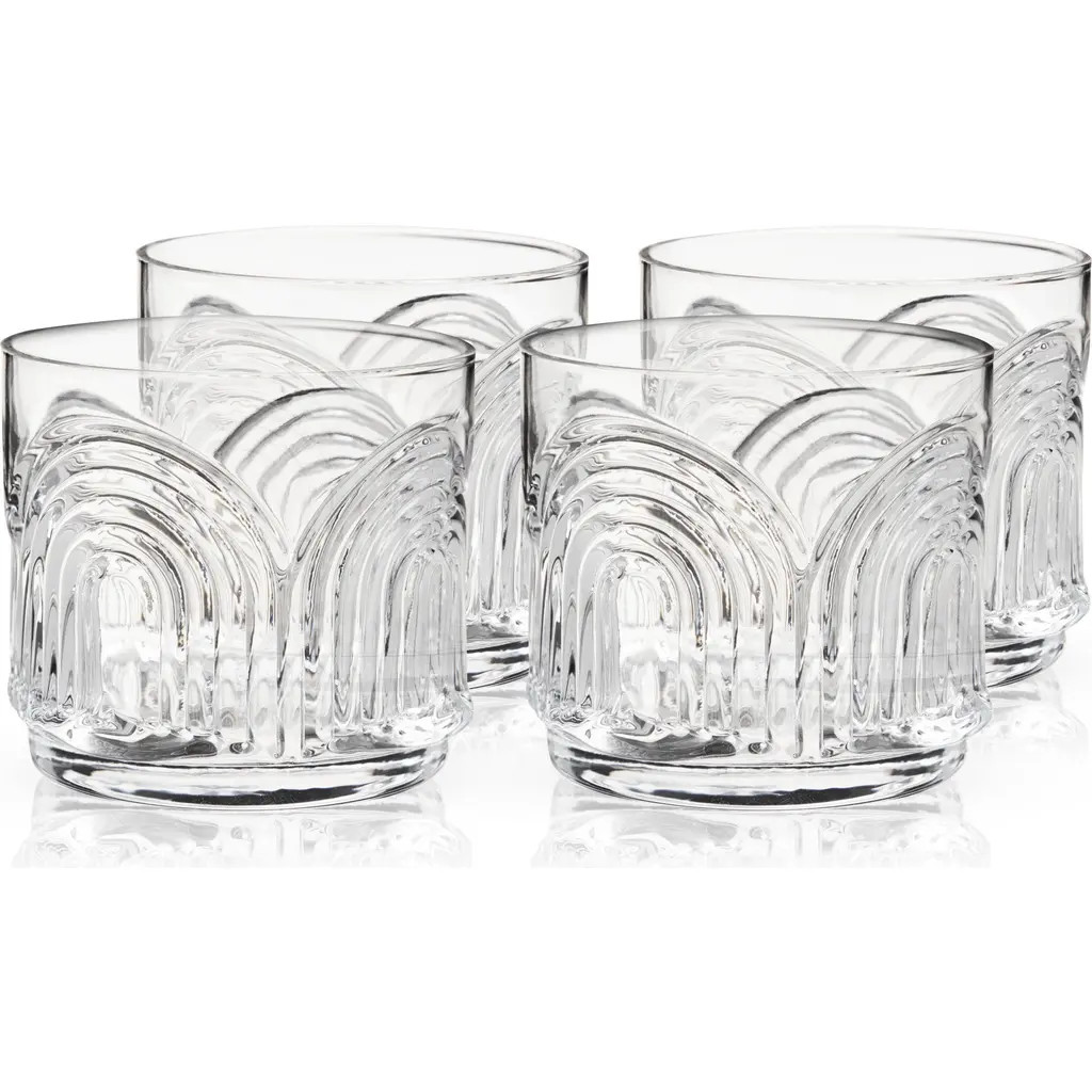 Viski Beau Crystal Lowball Tumblers Set of 4 in Clear at Nordstrom | Nordstrom