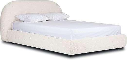 POLY & BARK Genoa Queen Size Bed, (U.S. Standard), Crema White Boucle | Amazon (US)