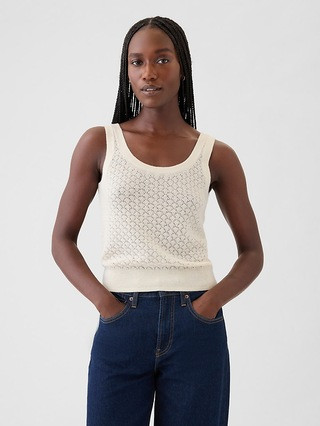 Cropped Pointelle Sweater Tank | Gap (CA)