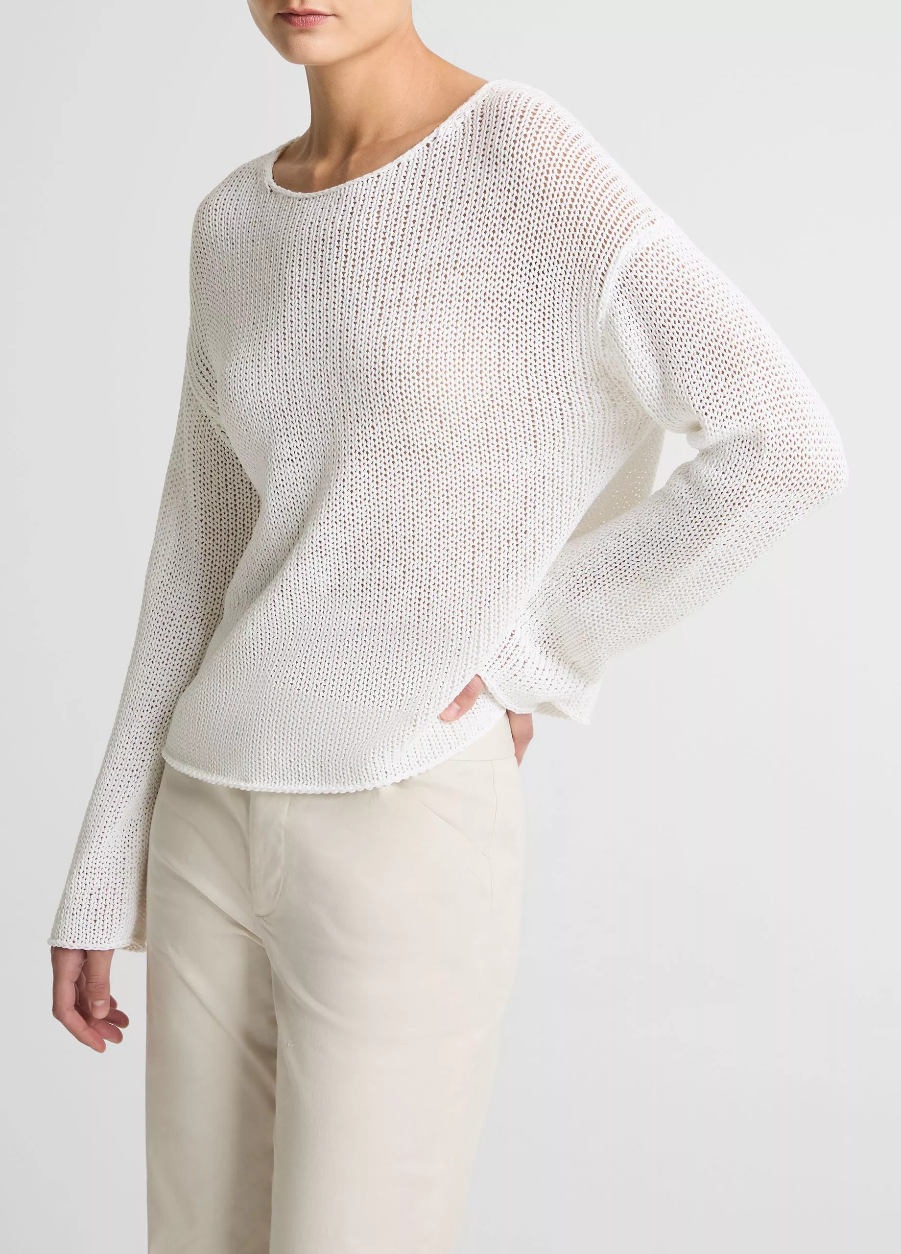 Italian Coated Cotton-Blend Sweater | Vince LLC