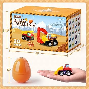 ZenBombs Easter Eggs with Toys Inside-20 PCS Colorful Plastic Easter Eggs Filled with Toy Vehicle... | Amazon (US)